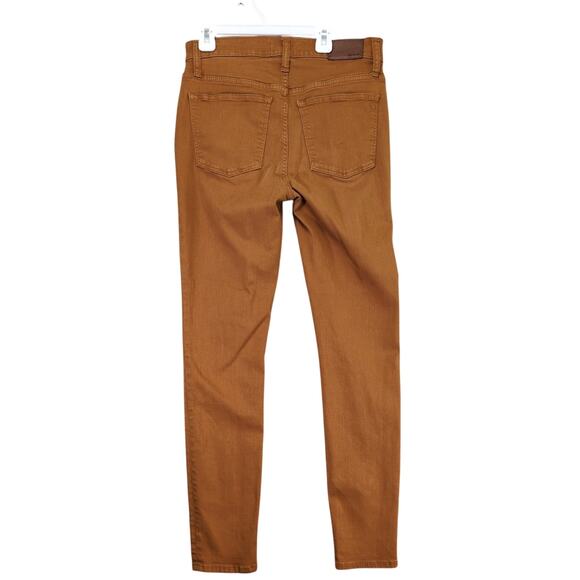 Madewell 9" Mid-Rise Skinny Jeans Button Front Sz 28 Burnt Sienna Stretch Denim - Picture 4 of 7